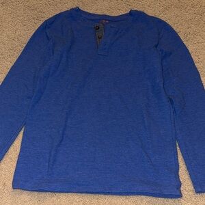 Cat & Jack Long Sleeve Blue Henley Shirt